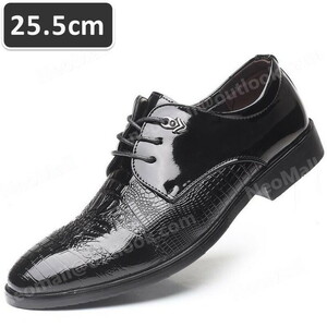 PUレザー メンズ ビジネスシューズ ブラック サイズ 25.5cm 革靴 靴 カジュアル 屈曲性 通勤 軽量 インポート品【n034】