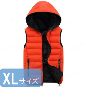  simple . men's down vest 003 orange XL size cotton inside down cotton inside the best quilting outer protection against cold autumn winter warm 