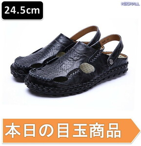  today. Medama commodity * leather sandals 24.5cm black [331] summer casual sandals sandals slippers 