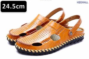  summer . exactly!! * leather sandals 24.5cm Brown [331] summer casual sandals sandals slippers 