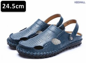  summer . exactly!! * leather sandals 24.5cm blue [331] summer casual sandals sandals slippers 