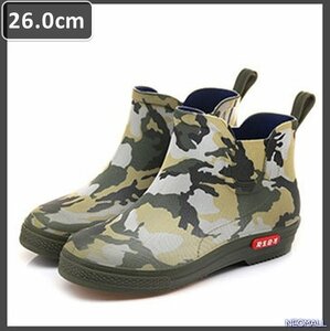  rain measures *[485] men's rain shoes green camouflage 26.0cm dressing up short boots simple rainy season rain boots rain shoes waterproof 