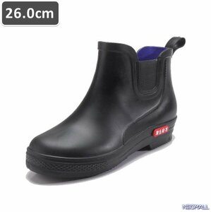  rain measures *[486] men's rain shoes black × black 26.0cm dressing up short boots simple rainy season rain boots rain shoes waterproof 