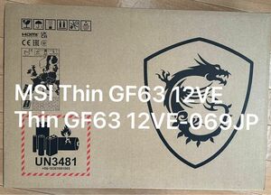MSI Thin GF63 12VE Thin GF63 12VE-069JP