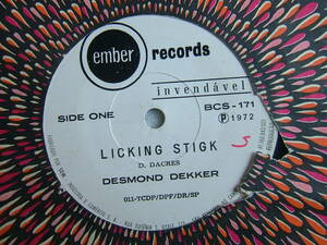 DESMOND DEKKER LICKING STIGK / LIVE AND LEARN / 33 вращение 