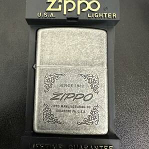 ZIPPO ジッポーライター アンティークシルバープレート シルバーカラー 長期保管品 1の画像1