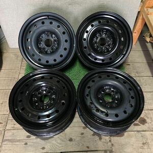 日産 NISSAN鉄ホイール スカイラインホイール 16インチ 16×6.5J OFF:+40 PCD;114.3-5H ハブ径;約66mm サビあり 4本 