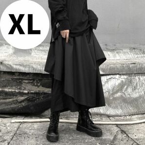 【大人気】個性的　レディース　スカート　ブラック　XL　モード系　黒