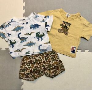 子供服　 80センチ　半袖Tシャツ　短パン　男の子　上下セット　夏服 Tシャツ