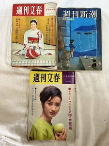 週刊文春 昭和41年1月3日発行 週刊文春 昭和39年11月30日発行 週刊新潮 昭和41年5月14日発行 昭和 雑誌 谷内六郎