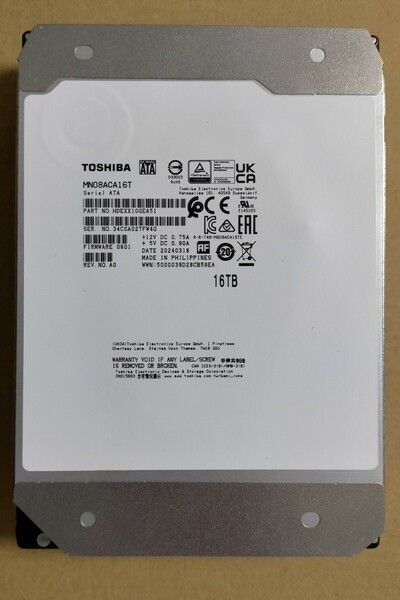 TOSHIBA 東芝 MN08ACA16T SATA HDD [16TB SATA600 7200]