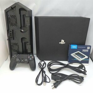 1円【良品】SONY ソニー/PS4Pro PlayStation4Pro 500GB SSD換装済 HDD1TB 動作確認済/CUH-7000B/41