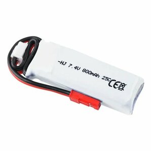 新品◆ 800mAh 7.4v 2セル 25C リポ バッテリー JST 小型ラジコンカー、ヘリ、ドローンなどに、WLtoysの画像1