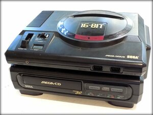 ジャンク品/動作未確認 SEGA/セガ MEGADRIVE MEGACD メガドライブ メガCD 初代 セット 本体 レトロ ゲーム機 稀少