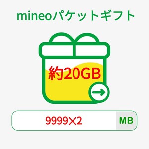 mineoパケットギフト約20GB(9999MB×2)