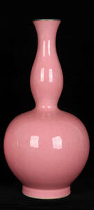 ▽鴻▽ 清 乾隆年製款 粉紅釉 ひょうたん瓶 古陶瓷品 置物 古賞物 中国古玩 中国古美術