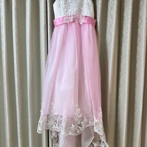 たっぷりレースストーンリボン プリンセス ドレス 結婚式 記念撮影発表会女の子