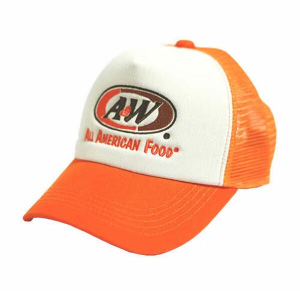 A&W　沖縄限定帽子　メッシュロゴキャップ　オレンジ