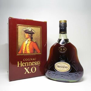 Hennessy ヘネシー X.O COGNAC コニャック 金キャップ グリーンボトル 700ml 40％ 箱付 (OLD/終売品) 未開栓・古酒◆28-388