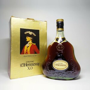 Hennessy ヘネシー X.O COGNAC コニャック 金キャップ グリーンボトル 700ml 箱付 (OLD/終売品) 未開栓・古酒◆28-390