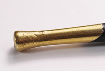 【開】莨道具 赤銅被金銀象嵌月に小禽文竹羅宇煙管 キセル AC624_画像2