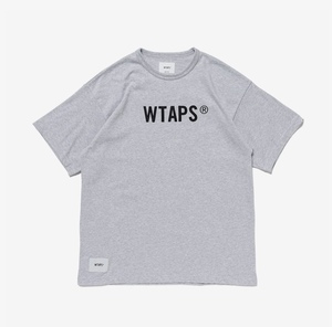 新品 グレー Mサイズ WTAPS 24SS SIGN SS / COTTON. TSSC 241ATDT-CSM22 ASH GRAY　COLLEGE　ACADEMY　ダブルタップス Tシャツ