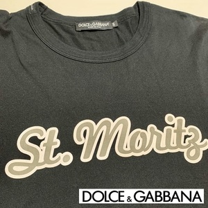 【中古】★DOLCE＆GABBANA★ドルチェ＆ガッバーナ★　長袖Tシャツ　黒/blackベース　size44　イタリア製　100142