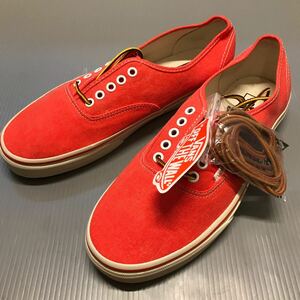 未使用タグ付！VANS ヴァンズ J.Crew別注 スニーカー Authentic Lava Orenge(Worn Canvas) サイズ10,5(28,5cm) 丸ヒモ,革ヒモ付属 劇レア