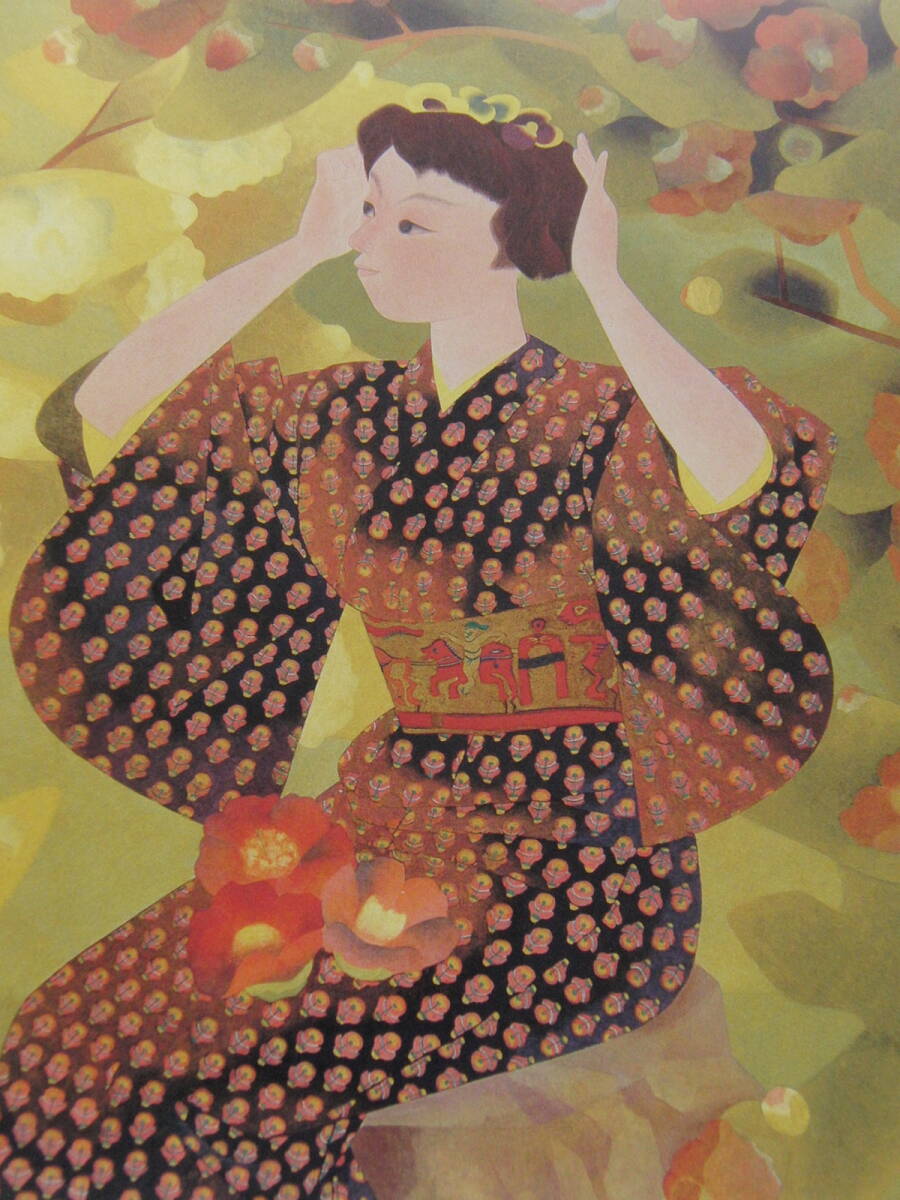 Kitazawa Eigetsu, 【Blume】, Aus einer seltenen Sammlung von Rahmenkunst, Sorgfältig ausgewählt, Neu gerahmt, Mattes Gestell inklusive, In guter Kondition, Japanischer Maler, Malerei, Ölgemälde, Porträts