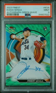 【34/99 ジャージナンバー!】Topps Finest 2023 千賀滉大 直筆サインカード Green Wave Refractor ニューヨーク・メッツ