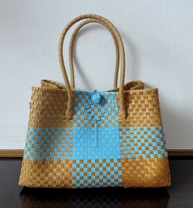  pra basket me LUKA do tote bag hand made pasa-ru basket bag light weight XL size mother z beige Gold light blue high capacity 