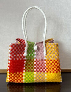  pra basket me LUKA do tote bag hand made pasa-ru basket bag light weight L size maru Chevy chi mother's bag multicolor 