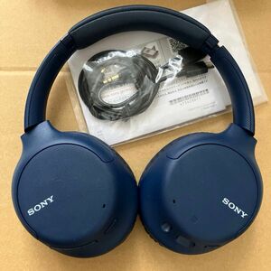 SONY ワイヤレスノイズキャンセリングステレオヘッドセット WH-CH710N ブルー 中古 Bluetooth 有線 通話対応