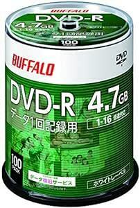 【Amazon.co.jp限定】 バッファロー データ用 DVD-R 1回記録用 4.7GB 100枚 スピンドル 片面 1-16