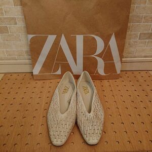 1度使用のみ 美品 ZARA ザラ フラットシューズ 靴 スリッポン