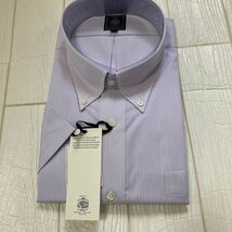 新品JPRESS オンワード　半袖ボタンダウン ストライプシャツ大きいサイズ4L日本製 定価14300_画像1