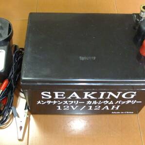 中古 電動リール用■SEAKING バッテリー12V 12AH■ジャンクの画像4