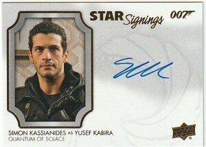 UPPER DECK 007 JAMES BOND STAR SIGNINGS Simon Kassianides Auto 直筆サインカード