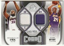 2009-10 UD SP GAME USED Kobe Bryant/Shaquille O'Neal DUAL JERSEY #/499_画像1