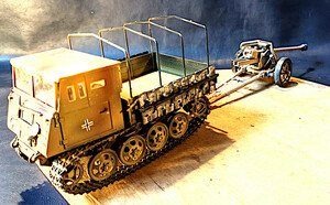  final product 1/35ita rely nachis Germany land army RSO tractor +PAK36 against tank .