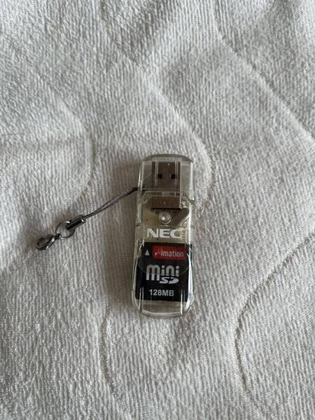 USB miniSD 128MB付きフラッシュメモリNEC