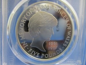 イギリス☆ダイアナ妃追悼記念5ポンド銀貨／1999年／PCGS PR69 DCAM