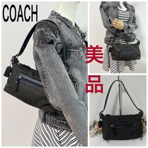 【期間限定価格！美品】COACH コーチ ワンショルダーバッグ ハンドバック 肩掛け 手提げ ミニバッグ チャーム付き