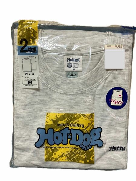 HotDogpress Tシャツ　M 紳士用 肌着 丸首　スリーブレス　グレー　ホットドッグプレス　 インナー アンダーシャツ