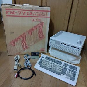 [ коробка иметь * рабочий товар ] Fujitsu FM-77 L4. корпус * клавиатура * кабель комплект FUJITSU