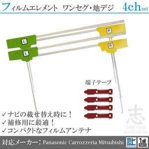 カロッツェリア ナビ対応 地デジ 4ch フィルムアンテナ + 両面テープ カロッツェリア/carrozzeria/アンテナ/カーナビ/補修 ES