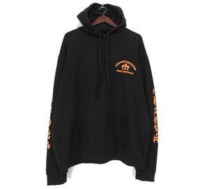 クロムハーツ CHROME HEARTS ■ 【 Cross Hoodie 】 オレンジ セメタリー クロス バック プリント フーディ パーカー　w18620