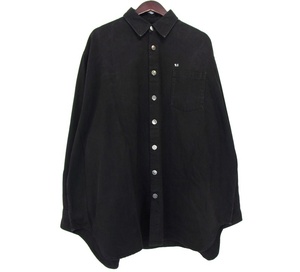 ラフシモンズ RAF SIMONS ■ 21AW 【 OVER SIZE DENIM SHIRTS 】 バック ロゴ パッチ オーバー サイズ デニム シャツ　n5877