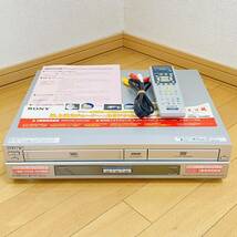 SONY ソニー HDD搭載VHSビデオ一体型DVDレコーダー スゴ録 RDR-VH80 2005年製 純正リモコン AVケーブル 中古 動作確認済み_画像1