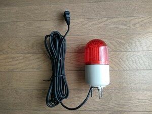 未使用 オーム電機 小型 LED 回転灯 赤 18灯 ORL-18R 100V コード6m 